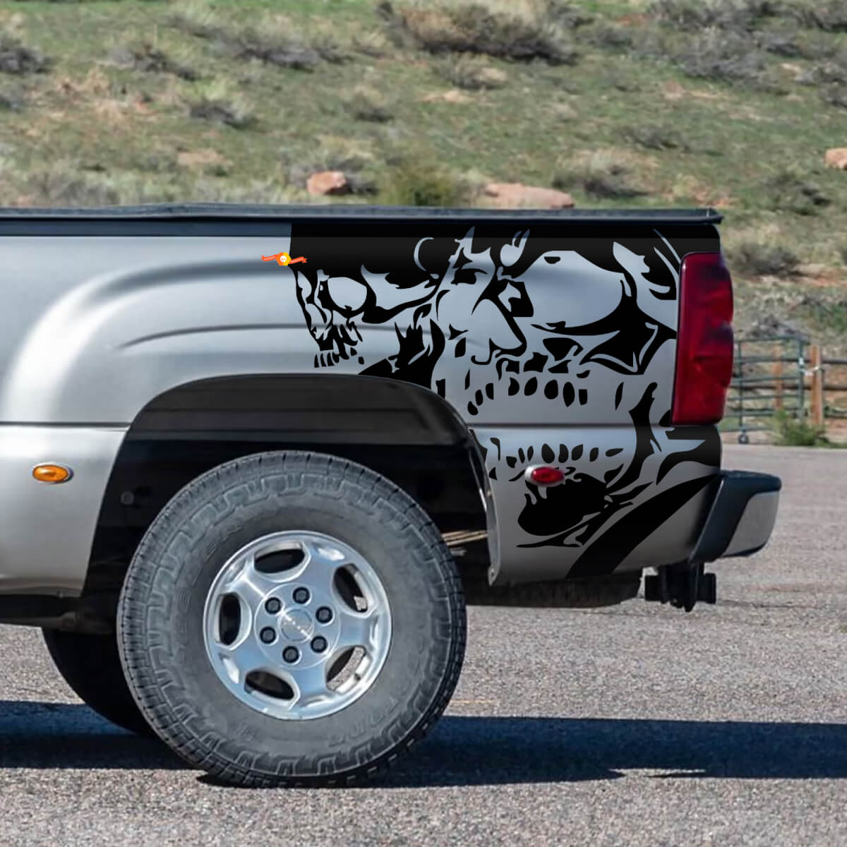 Chevrolet Silverado 1999-2007 Custom Vinyl Sticker Wrap Kit – Double Skull
