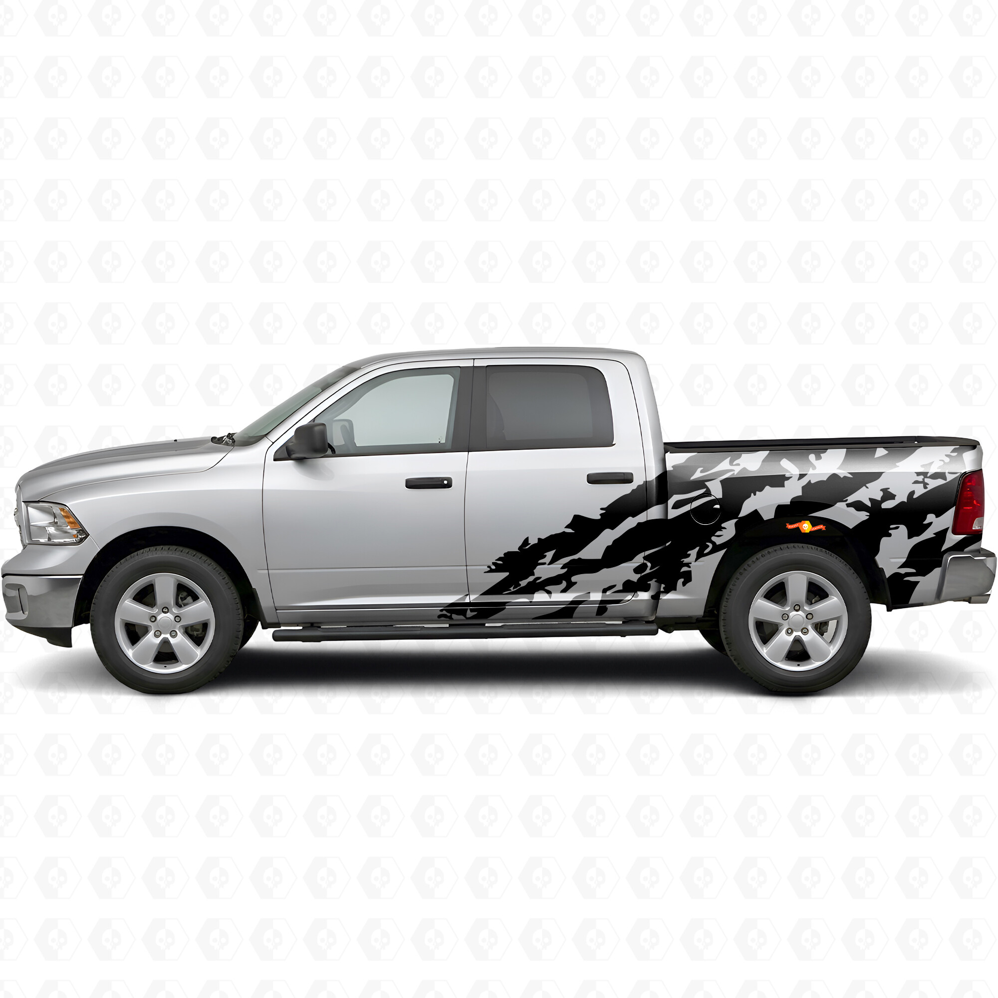 Destroyed Style Seiten-Vinyl-Aufkleber für Dodge Ram 1500