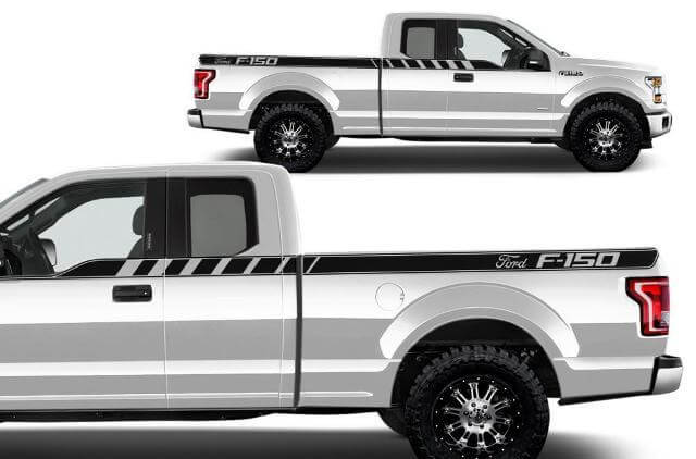 Oberes hinteres Seitendesign Vinyl-Aufkleber Set für Musclecar Truck 2015-2017