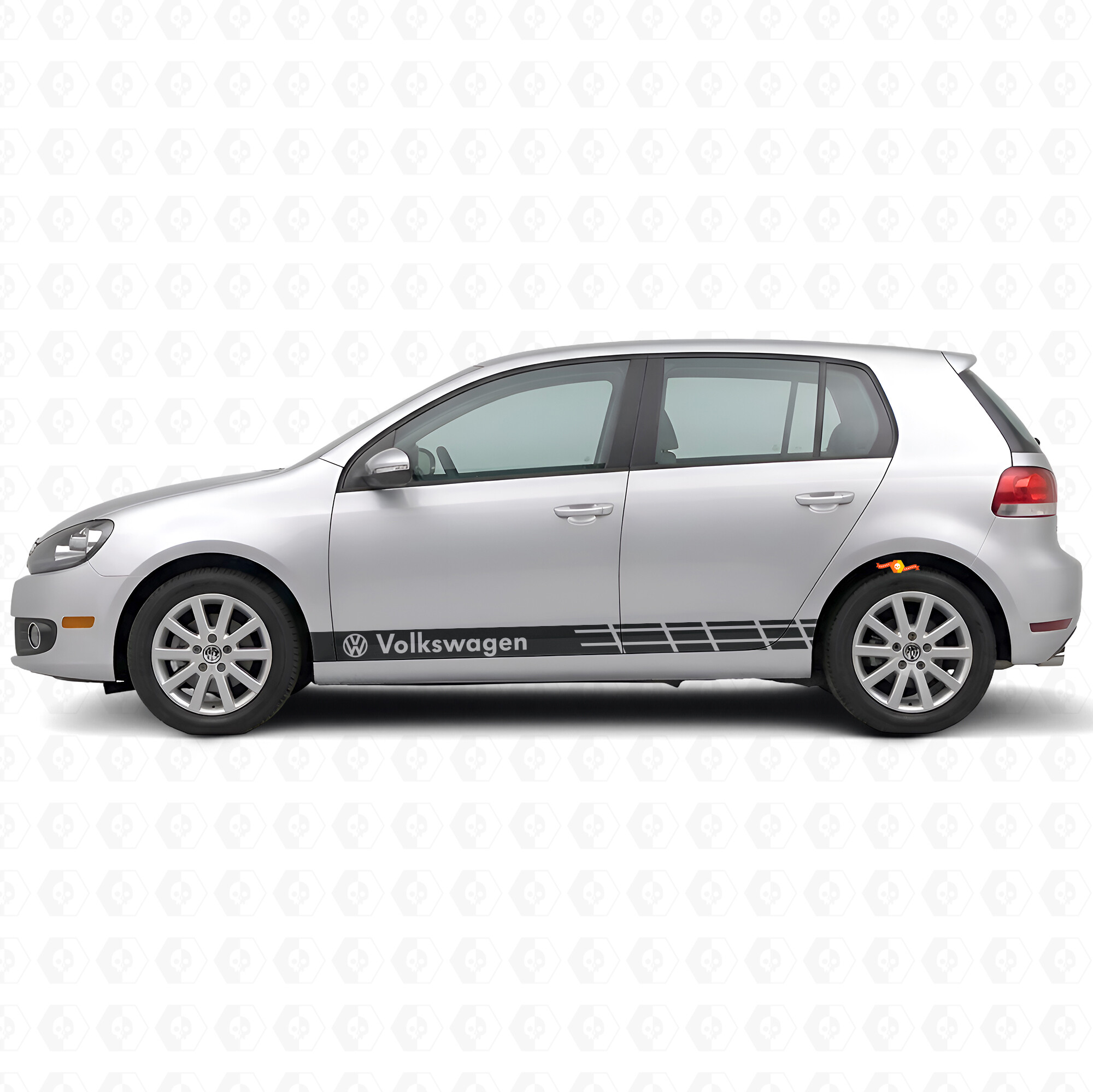 VW Logo Racing Streifen Seiten Vinyl Aufkleber für Volkswagen Golf