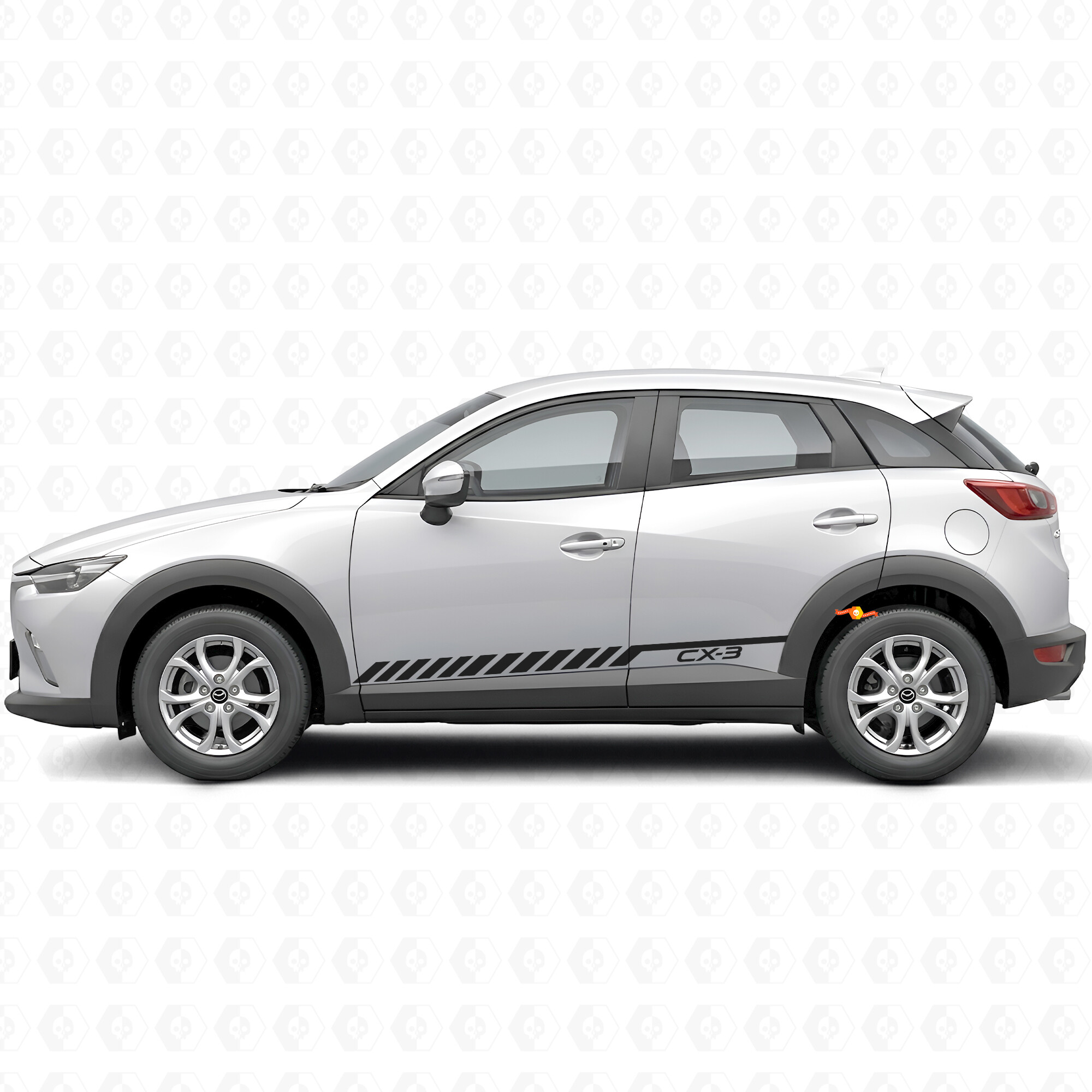 Racing-Stripes-Türseitiger Vinyl-Aufkleber für Mazda CX-3
