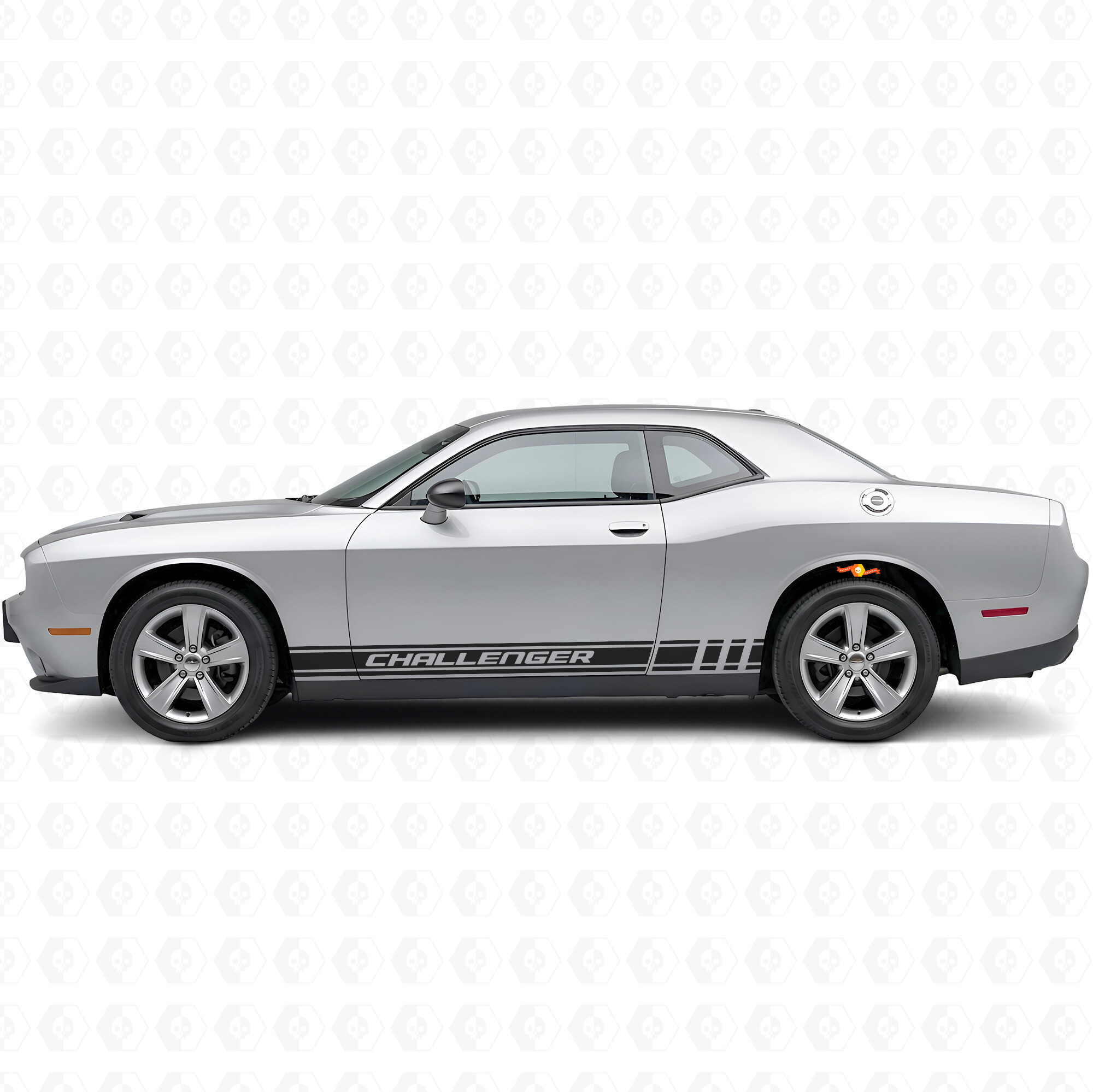 Challenger Schriftzug Racing-Streifen Seiten-Vinylaufkleber für Dodge Challenger