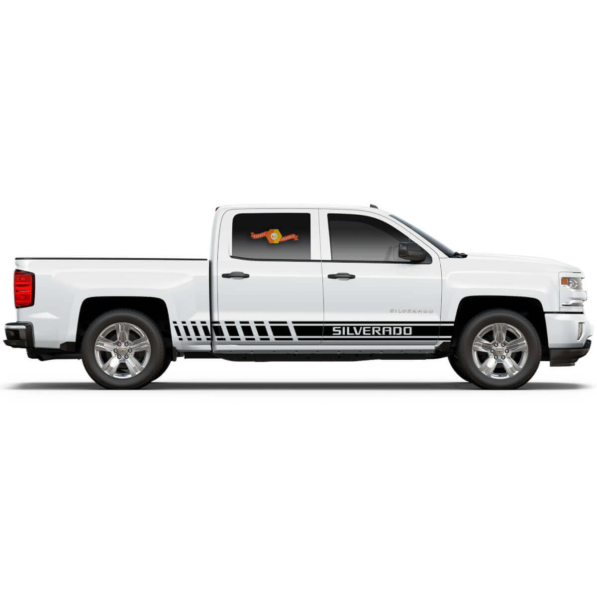 2 x mehrere Farbgrafiken Chevrolet Silverado Autorennen Vinyl-Aufkleber