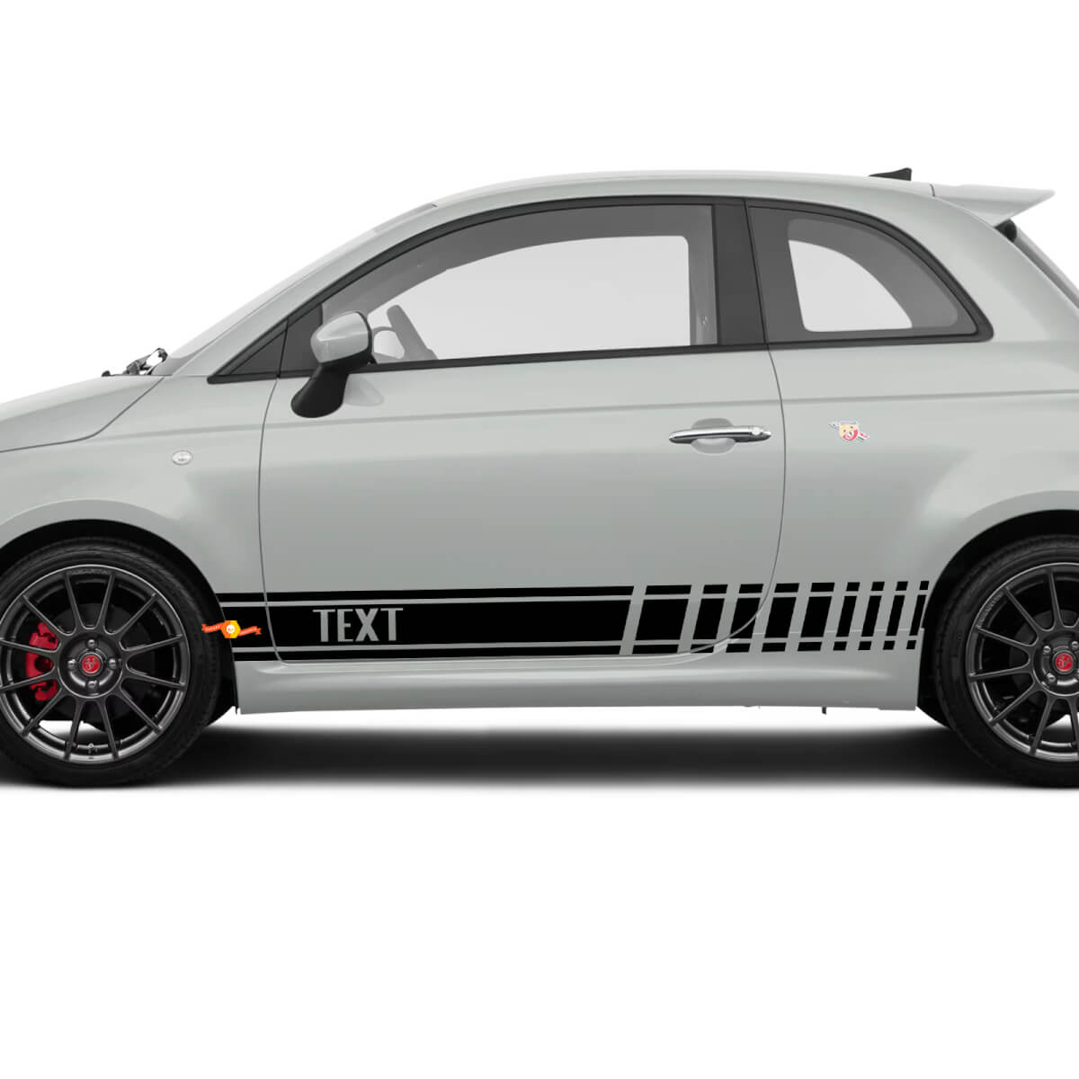 Spezialanfertigung Textgrafik Racing Vinyl Aufkleber für Fiat 500 Abarth