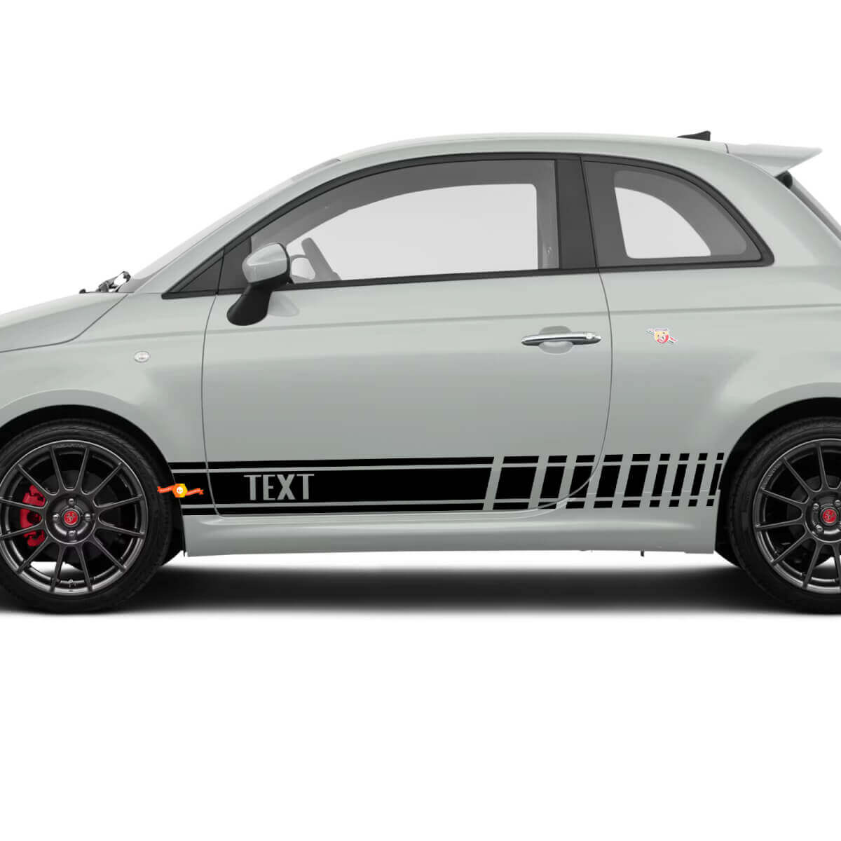 Spezialanfertigung Textgrafik Racing Vinyl Aufkleber für Fiat 500 Abarth