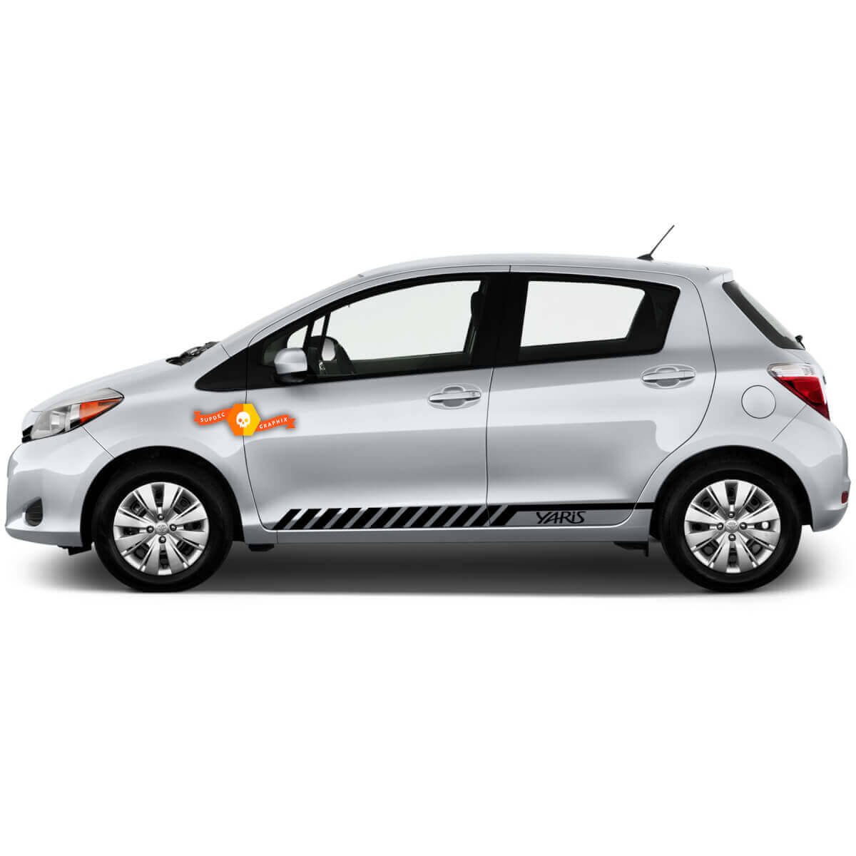 Racing Seitlicher Streifen Vinyl-Aufkleber Set für Toyota Yaris 2012-2018