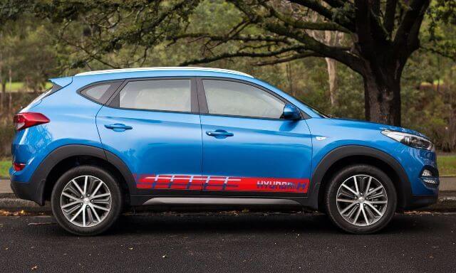 Mehrfarbiger grafischer Aufkleber für Tucson / Equus / Veloster-Autorennen