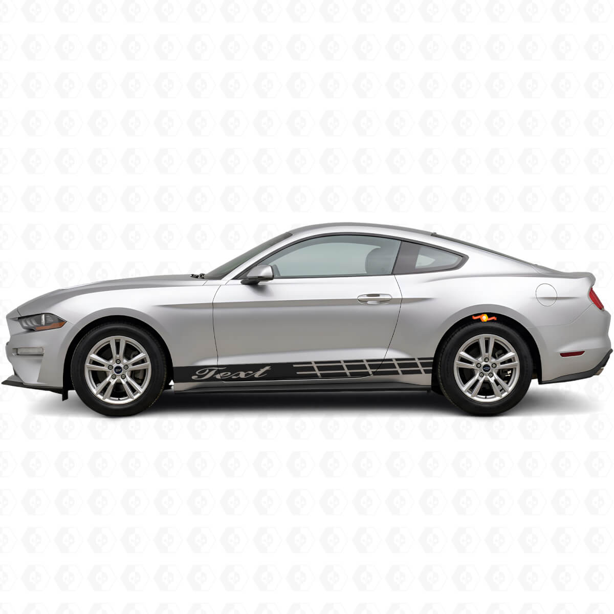 Rennstreifen mit individuellem Text Seiten-Vinyl-Aufkleber-Kit für Musclecar Shelby GT350 GT550