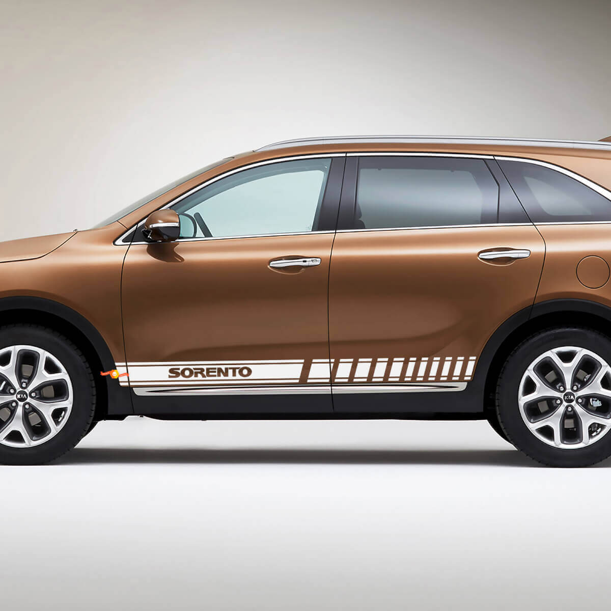 Vinyl-Aufkleber mit seitlichen Rennstreifen, passend für Kia Sorento
