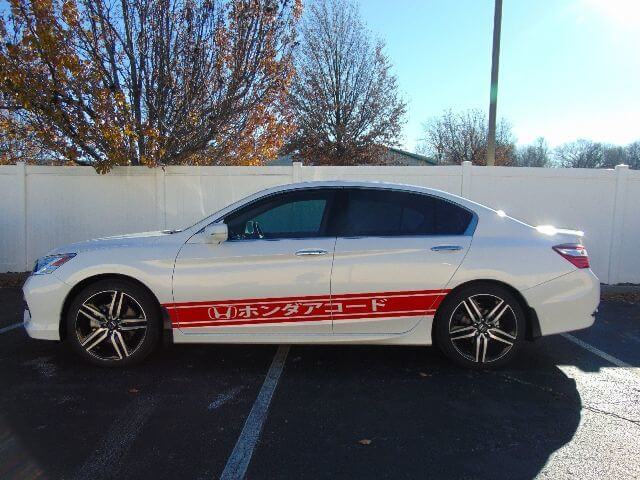 Japanischer seitlicher Rennstreifen-Vinylaufkleber-Satz für Honda Accord
