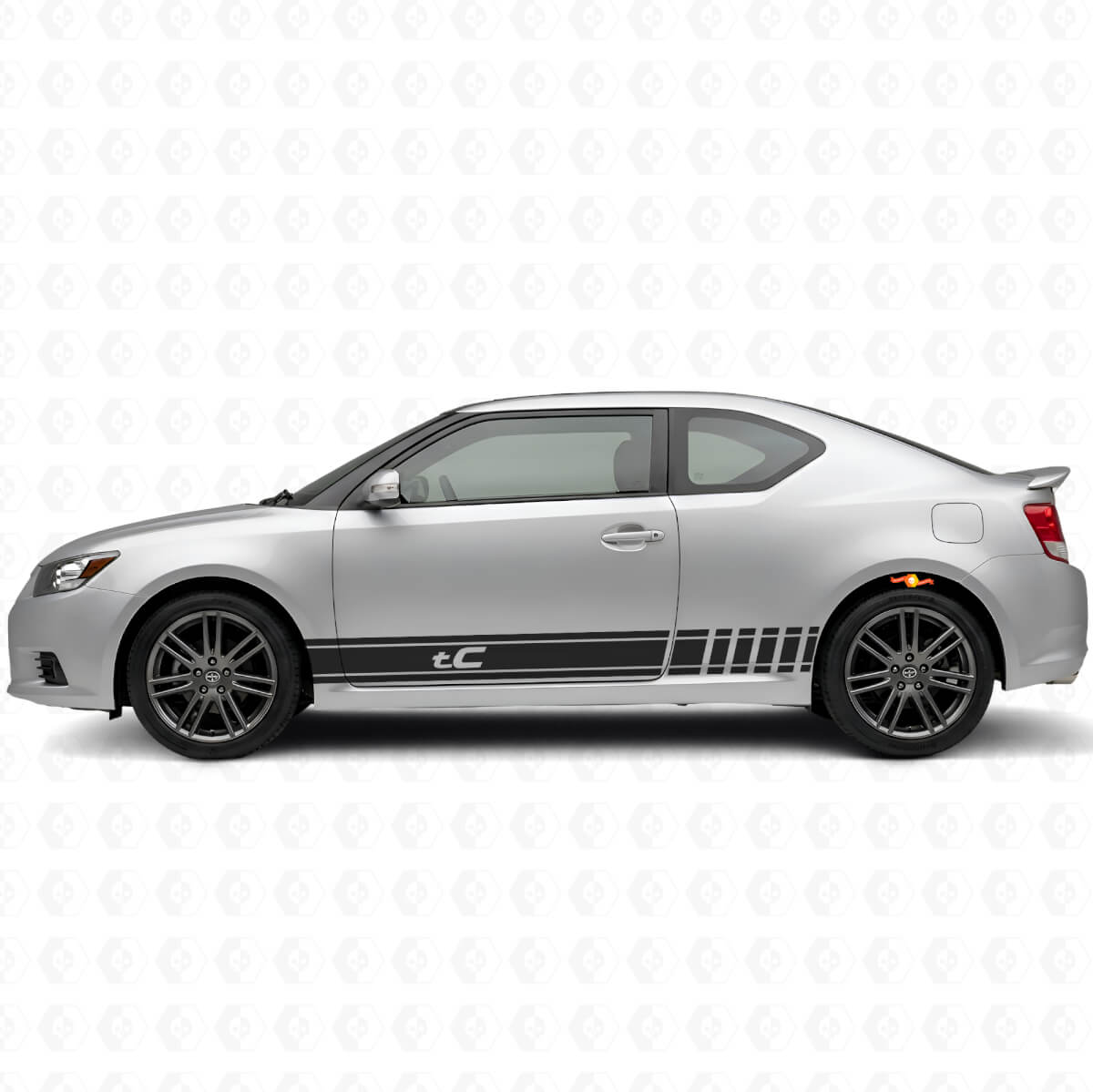 Markierte Racing-Streifen Seiten-Vinyl-Aufklebersatz für Scion tC