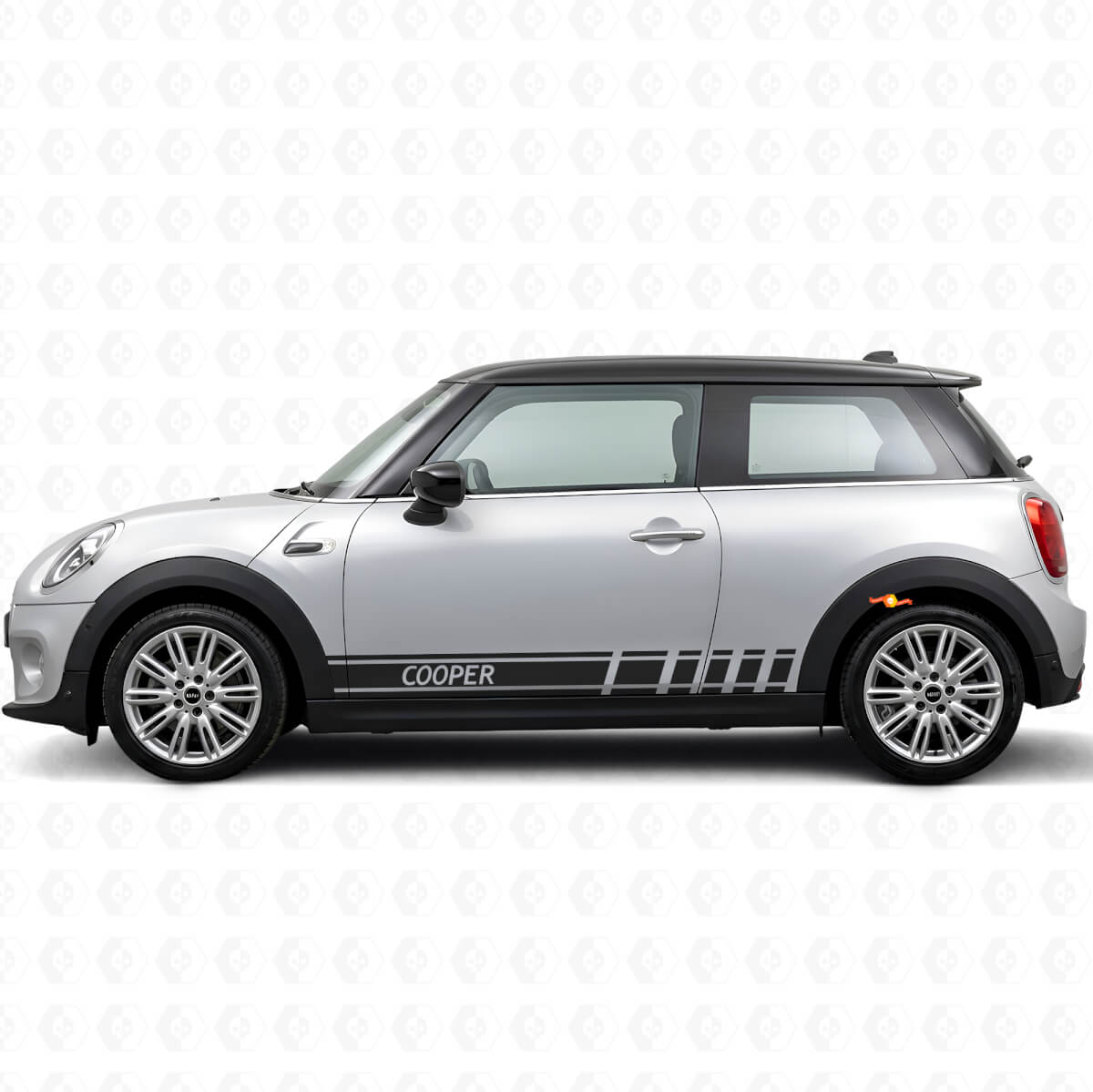 Cooper Schriftzug Streifen Seiten Vinylaufkleber für MINI Cooper