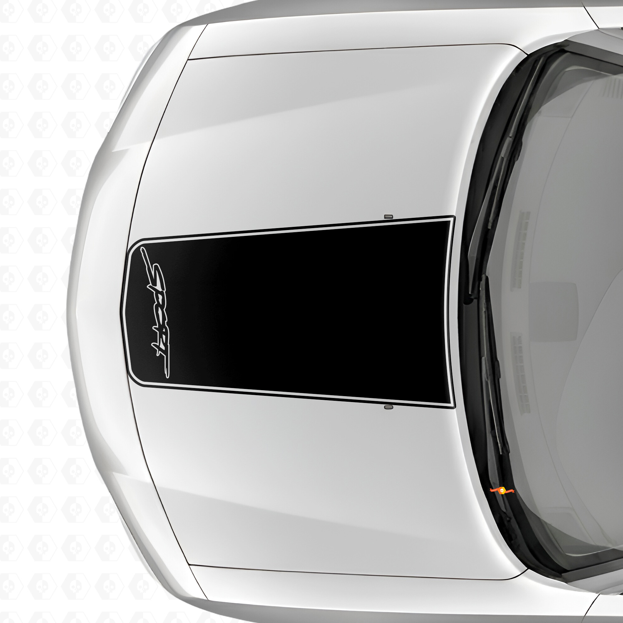 Sport Schwarzer Umriss Streifen Motorhauben Vinyl Aufkleber für Dodge Charger 2006-2010