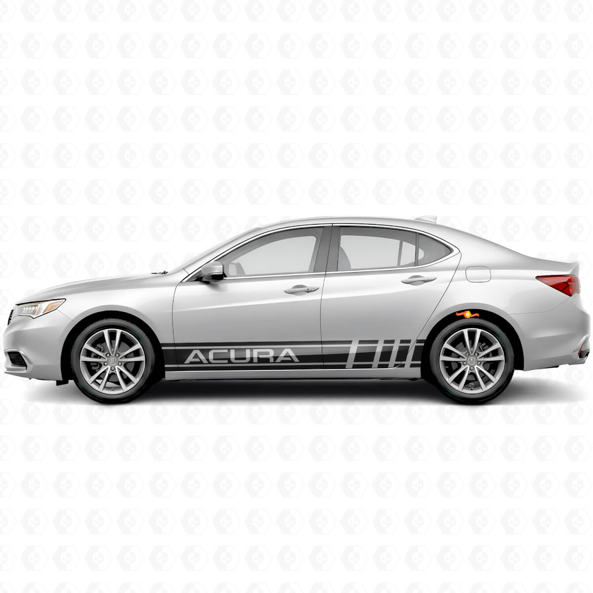 Rennstil Seitenstreifen Vinylaufkleber-Set für Acura ILX TLX RLX