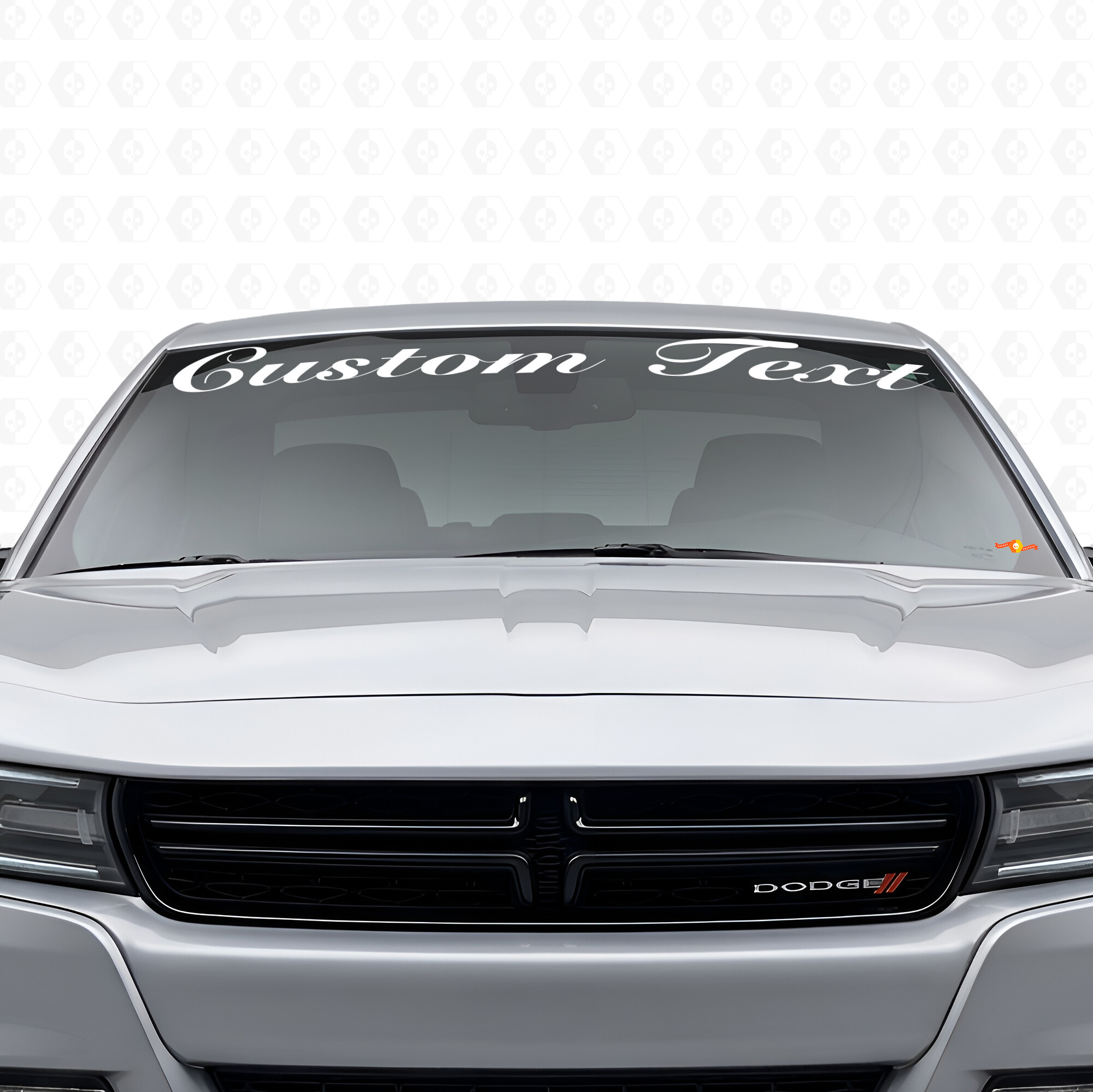 Benutzerdefinierter handschriftlicher Windschutzscheiben-Vinylaufkleber für Dodge Charger 2015-2026