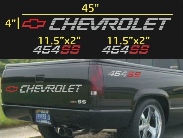 Chevrolet 454 Ss Heckklappen- und Bett-Vinyl-Aufkleber-Set