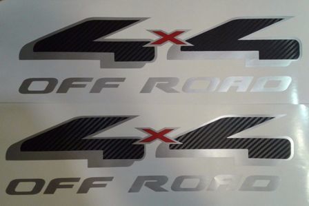 4x4 Off Road Aufkleber Aufkleber Fiber Carbon Silverado LKW Chevrolet (SET)
