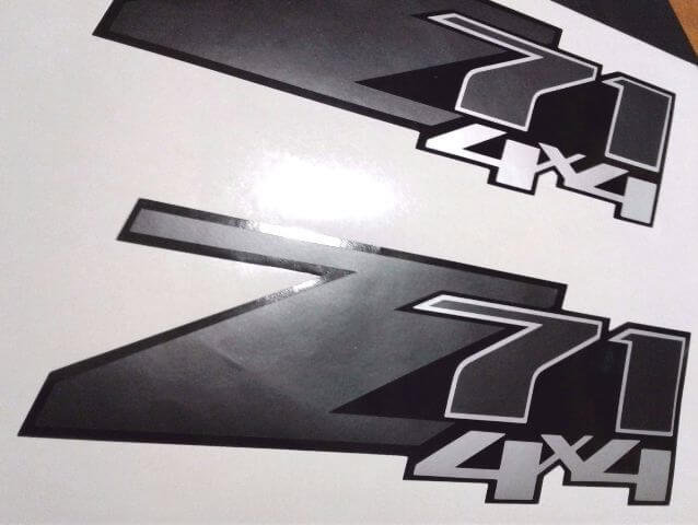 Z71 4x4 Aufkleber Aufkleber Silverado Chevrolet Truck Chevy BLACK MATT (Set)
