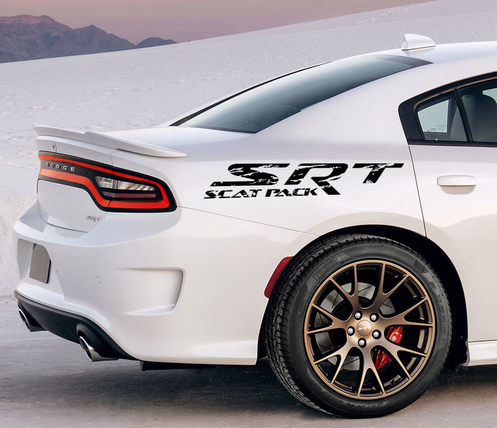 SRT Scat Pack Used-Look Seitenvinylaufkleber für Dodge Charger Challenger