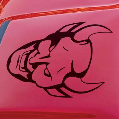 Dodge Demon Challenger SRT Hood Scoop Logo Ca Vinyl-Aufkleber Grafik-Aufkleber