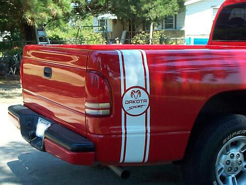 Heckseitliche Rallye-Streifen Vinyl-Aufkleber Set für Dodge Dakota Sport