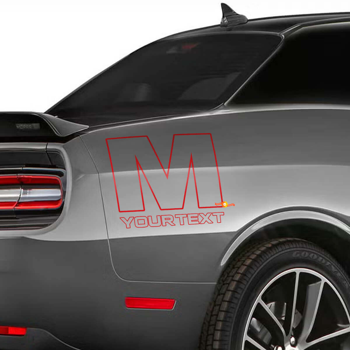 Mopar M Logo Vinyl-Aufkleber Rückseite für Dodge Challenger