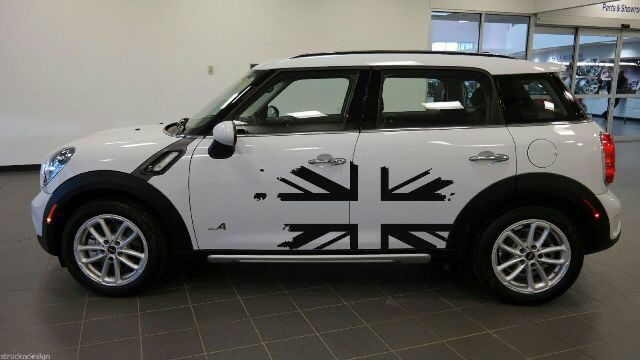 UK-Flagge, britischer Mini Cooper, grafischer Aufkleber, Aufkleber, Vinyl für LKW-Fahrzeuge