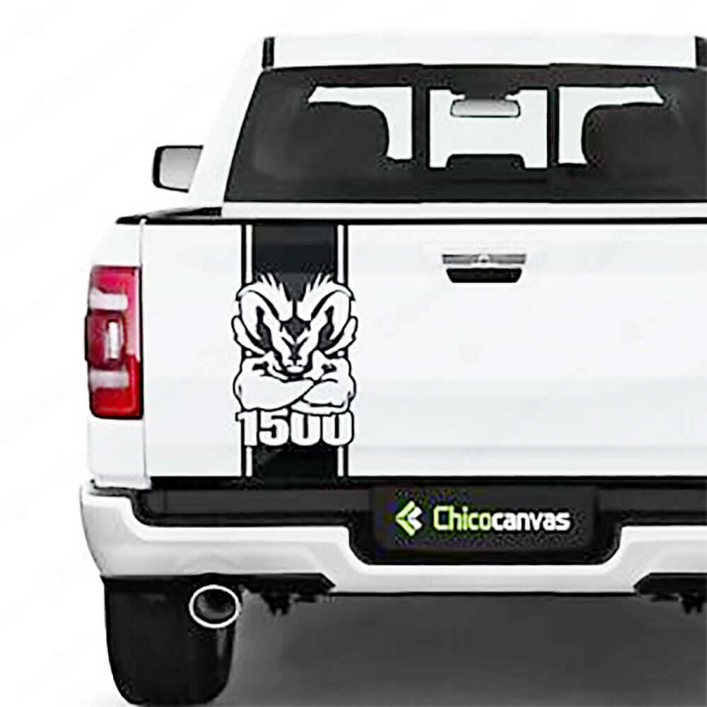 Dodge Ram Stripe 1500 Grafik-Aufkleber, Aufkleber, Seite, hinten, LKW, Vinyl, Totenkopf, Bett, Auto