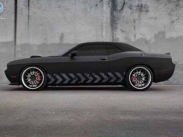 Verschlissene Pfeil-Streifen Seiten Vinyl-Aufkleber für Dodge Challenger
