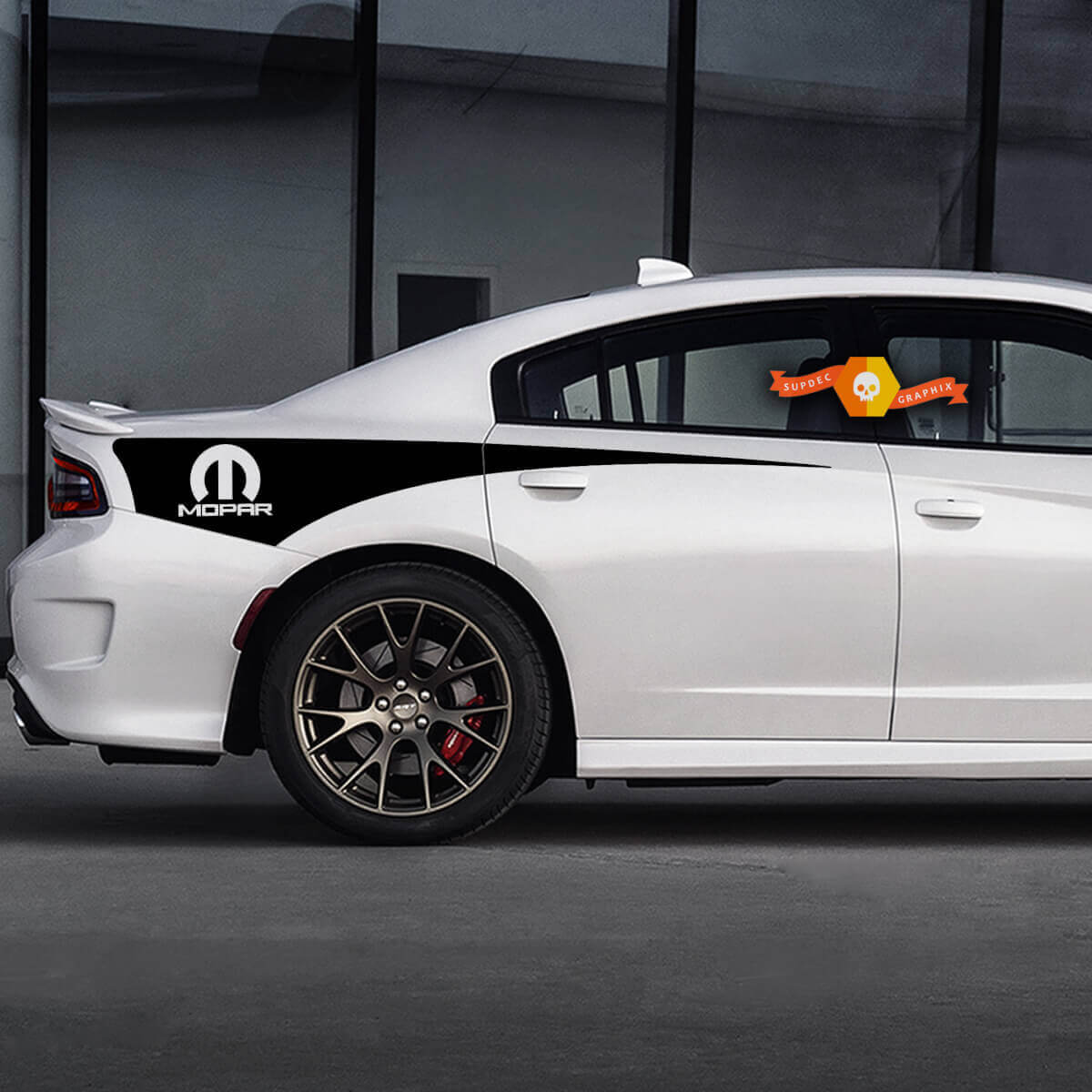 Mopar Style Streifen Seitenwand Vinyl-Aufkleber für Dodge Charger 2015-2017