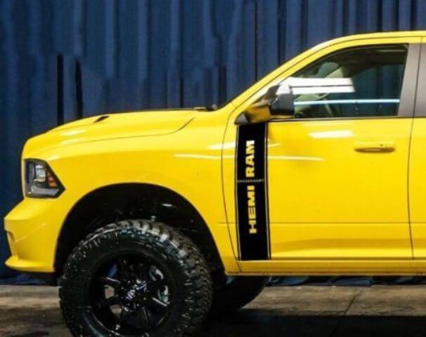 Dodge Ram 1500 RT HEMI Seitentürgrafik Stripe Decal Sticker 2009 2016 Custom