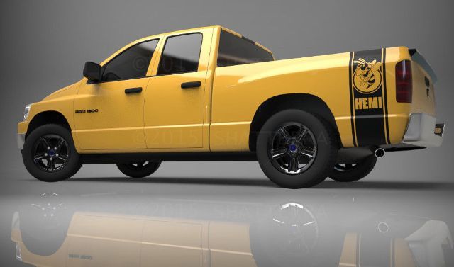 1500 2500 LKW Ladefläche Seitenstreifen Rumble Bee Ram Dodge Vinyl Aufkleber Aufkleber 018B