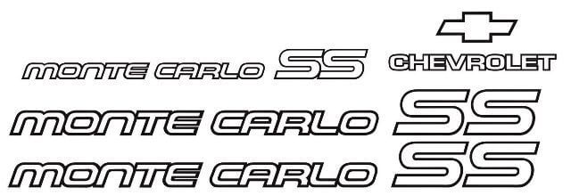 Monte Carlo SS 85 86 Restaurierung Vinyl Aufkleber Sticker Kit Chevy 1985 1986
