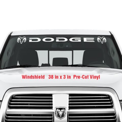 DODGE Windschutzscheiben-Vinyl-Aufkleber, grafischer Aufkleber, LKW-RAM-Hemi-Logo