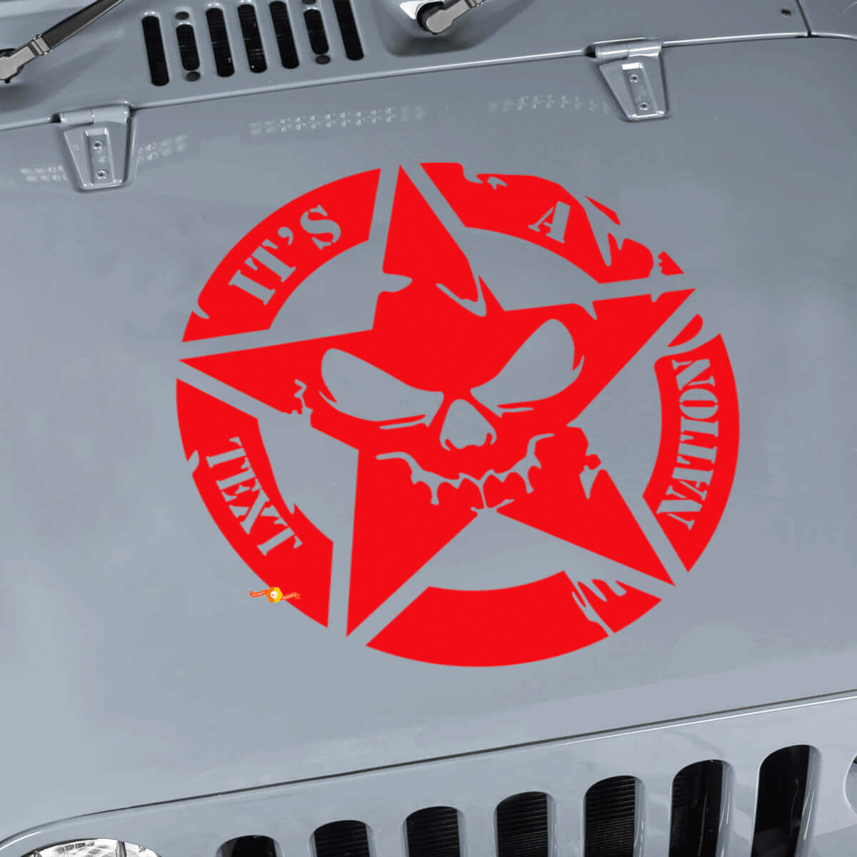 Individuelle Militärstern-Schädel-Motorradaufkleber für Jeep Wrangler