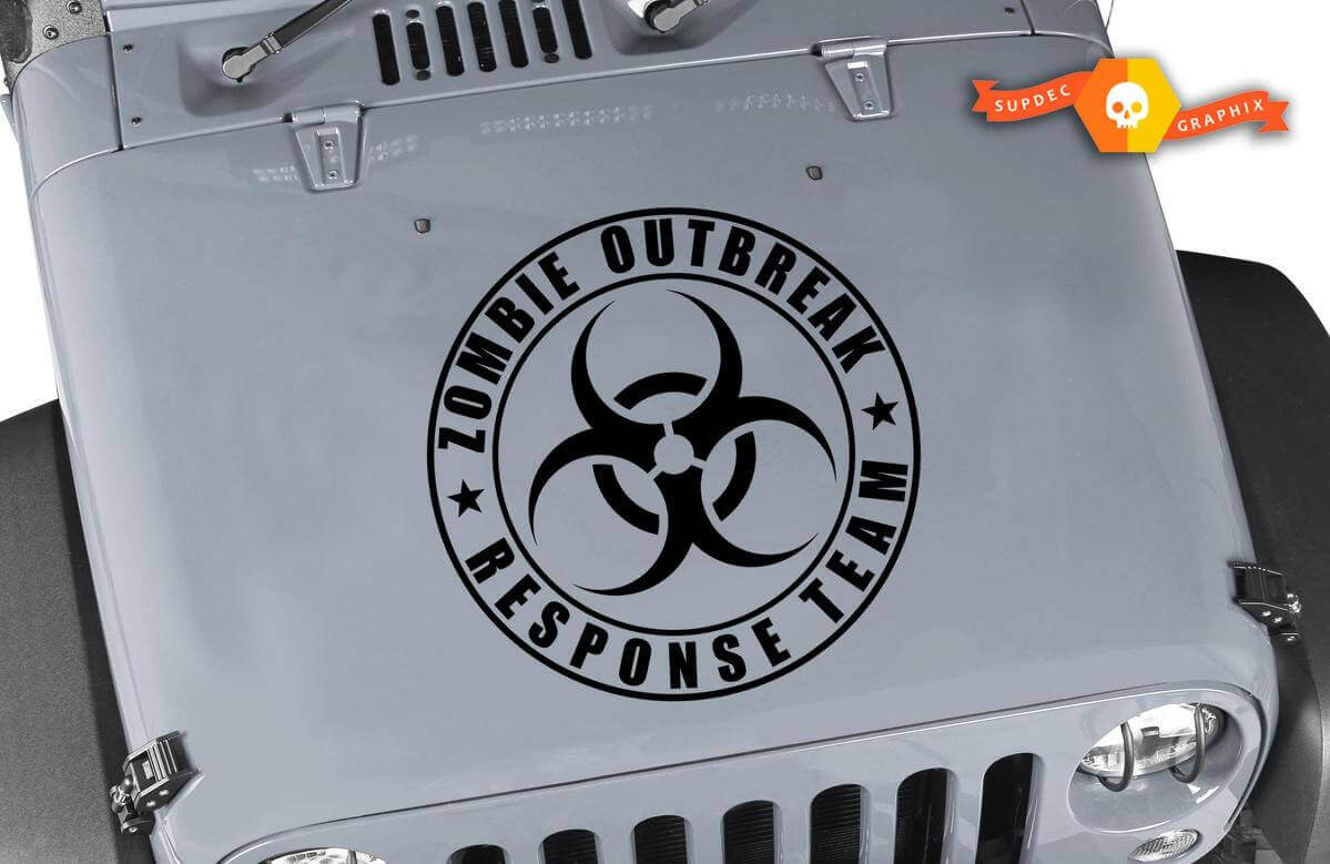 Zombie-Ausbrechungs-Reaktionsteam Kapuzenaufkleber für Jeep Wrangler