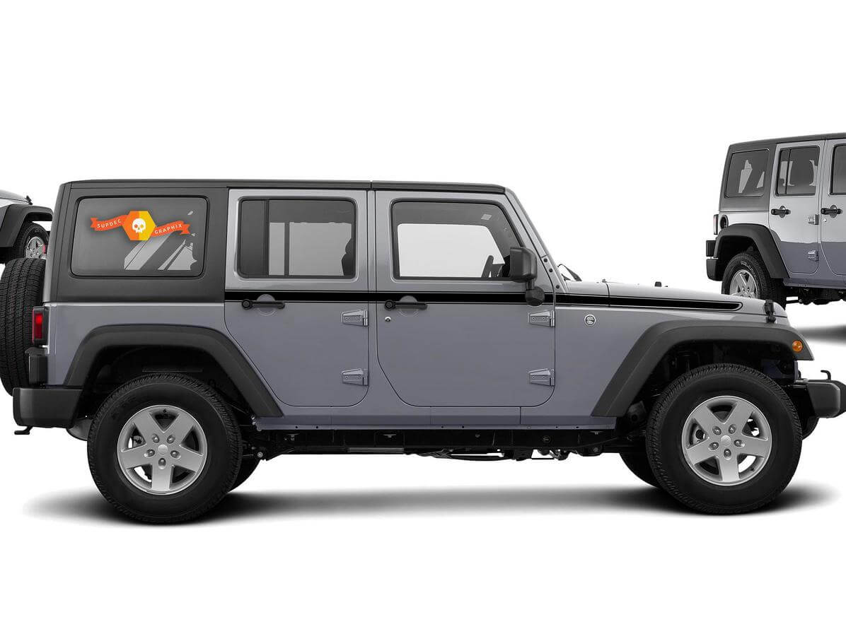 Rubicon Recon Chief Seitenstreifen Vinyl-Aufkleber-Set für Jeep Wrangler JK JKU
