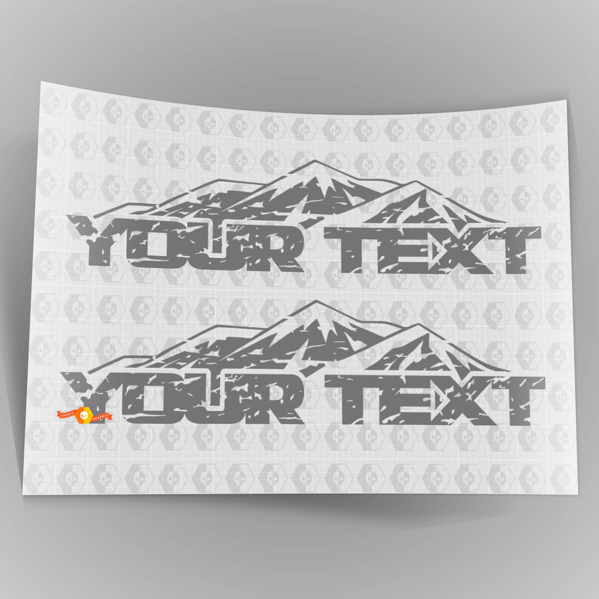 Benutzerdefinierter Text Berg Verkratzt Abgenutzter Motorhauben-Vinylaufkleber für Jeep Wrangler