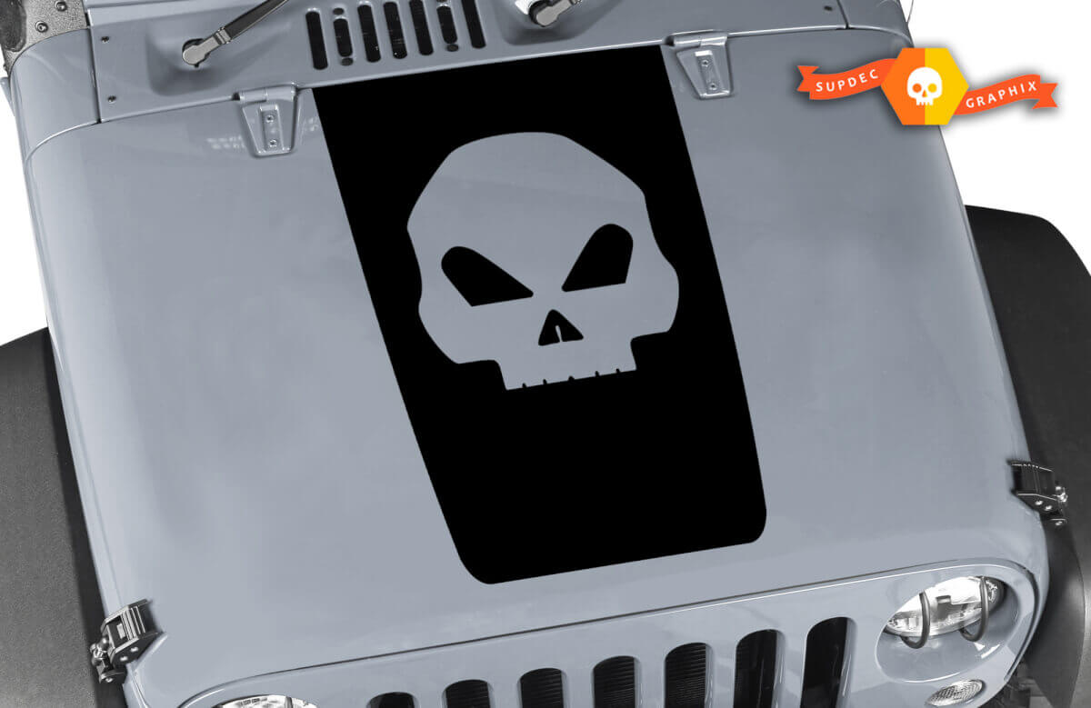 Skull Hood Blackout Vinyl-Aufkleber für Jeep Wrangler JK TJ YJ JL