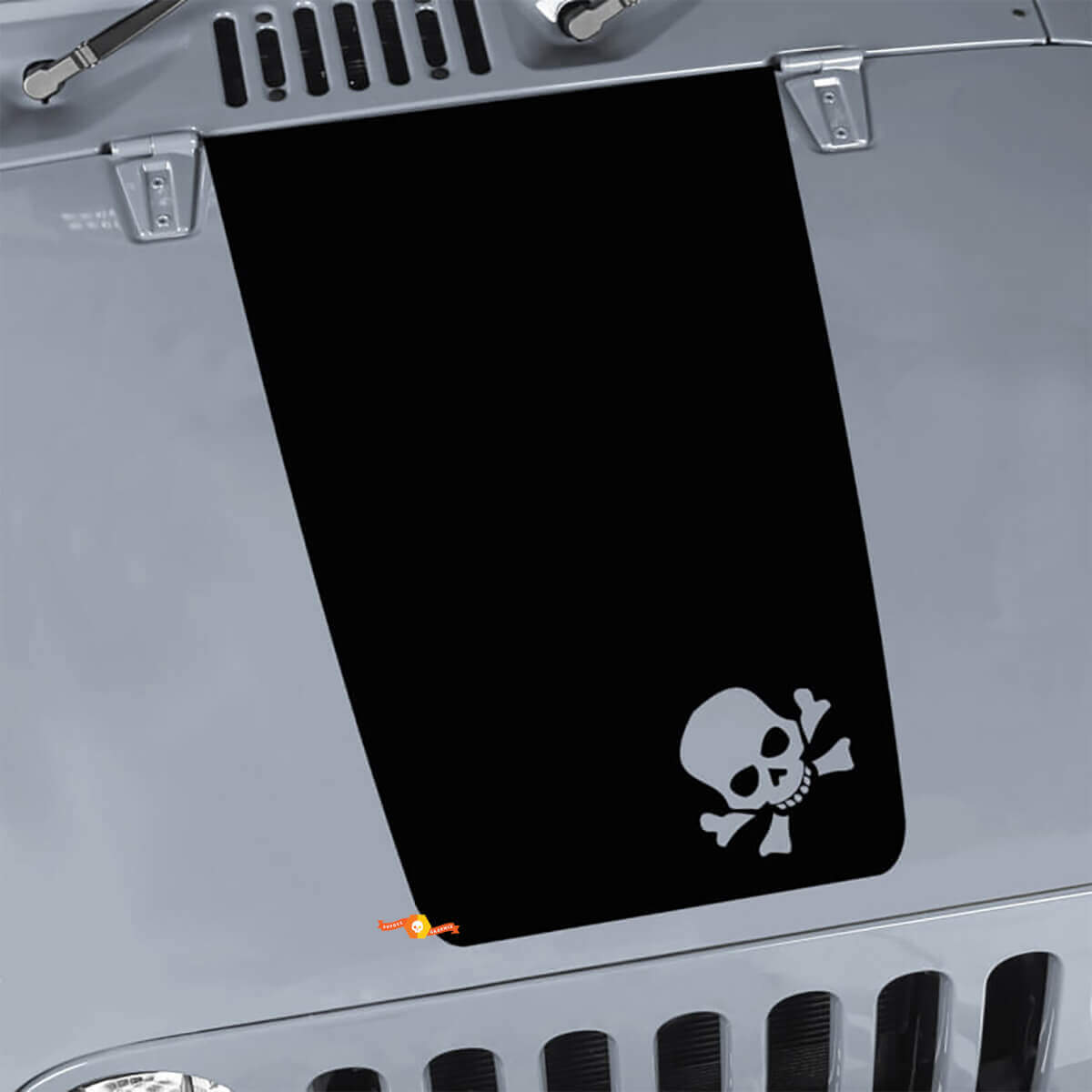 Skull Hauben Blackout Vinyl Aufkleber für Jeep Wrangler JK TJ YJ JL