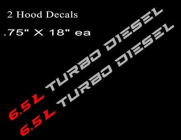 6,5L Turbo Diesel Hauben-Vinylaufkleber-Set für Chevy- und GMC-Trucks