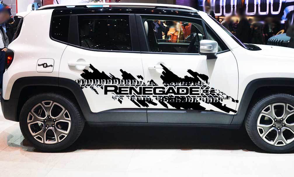 Jeep Renegade Side Splash Reifenspuren Logo Grafik Vinyl Aufkleber Aufkleber