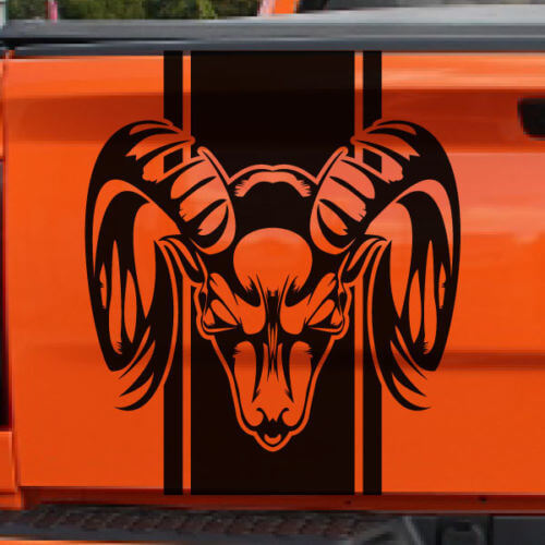 Satz mit 3 Ram Head Truck Bed Streifenaufklebern für Dodge Ram