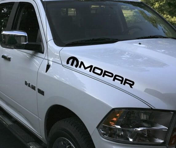 2 MOPAR LKW Auto Vinyl 4 x 20 Aufkleber Rebellen Aufkleber Dodge Ram Motorhaube beidseitig Hemi