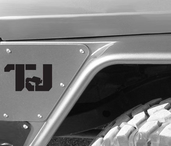 TJ Logo Jeep Silhouette Universeller Vinylaufkleber für Jeep Wrangler