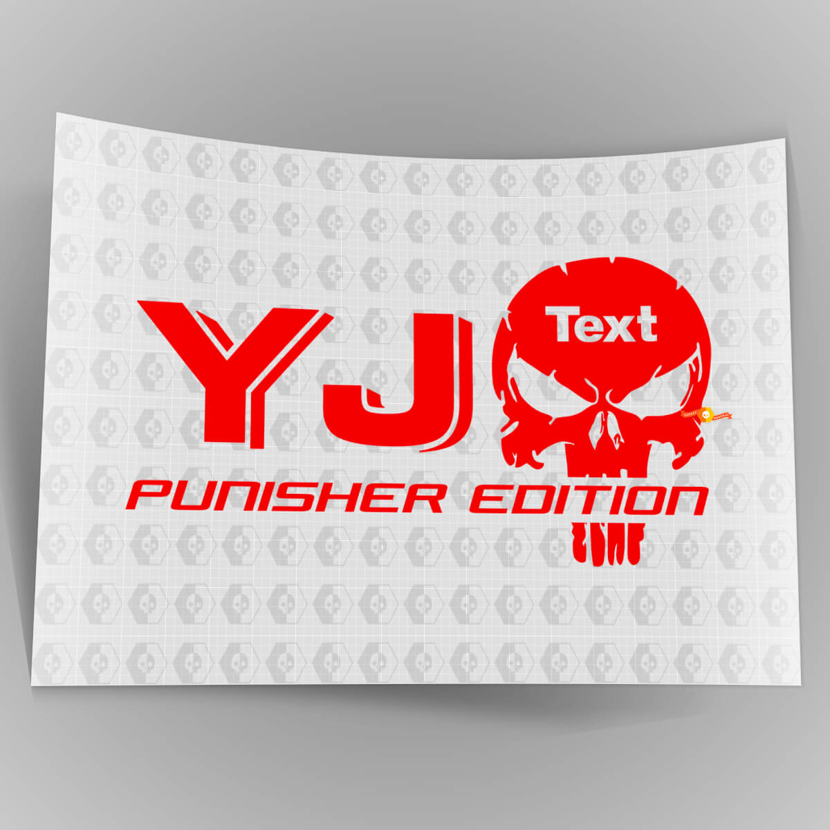 Custom Text Punisher Edition Vinyl-Aufkleber-Set für Jeep XJ