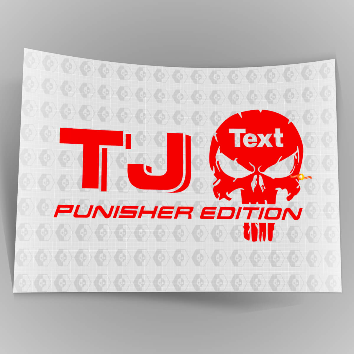 Custom Text Punisher Edition Vinyl Aufkleber Sticker Paar für Jeep TJ