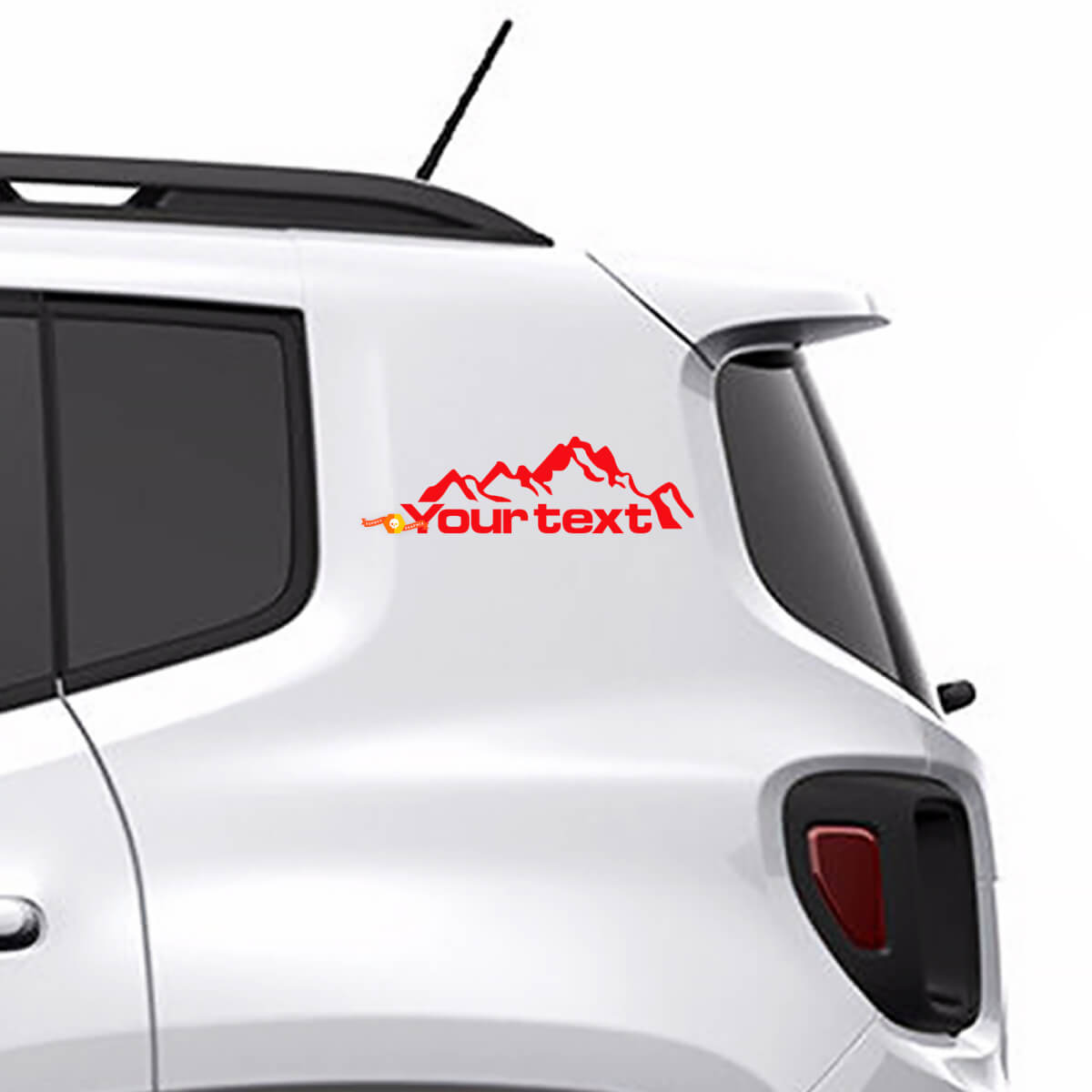 Individuell gestalteter Schriftzug Berge Vinyl-Aufkleber Sticker Grafik 2 für Jeep Renegade