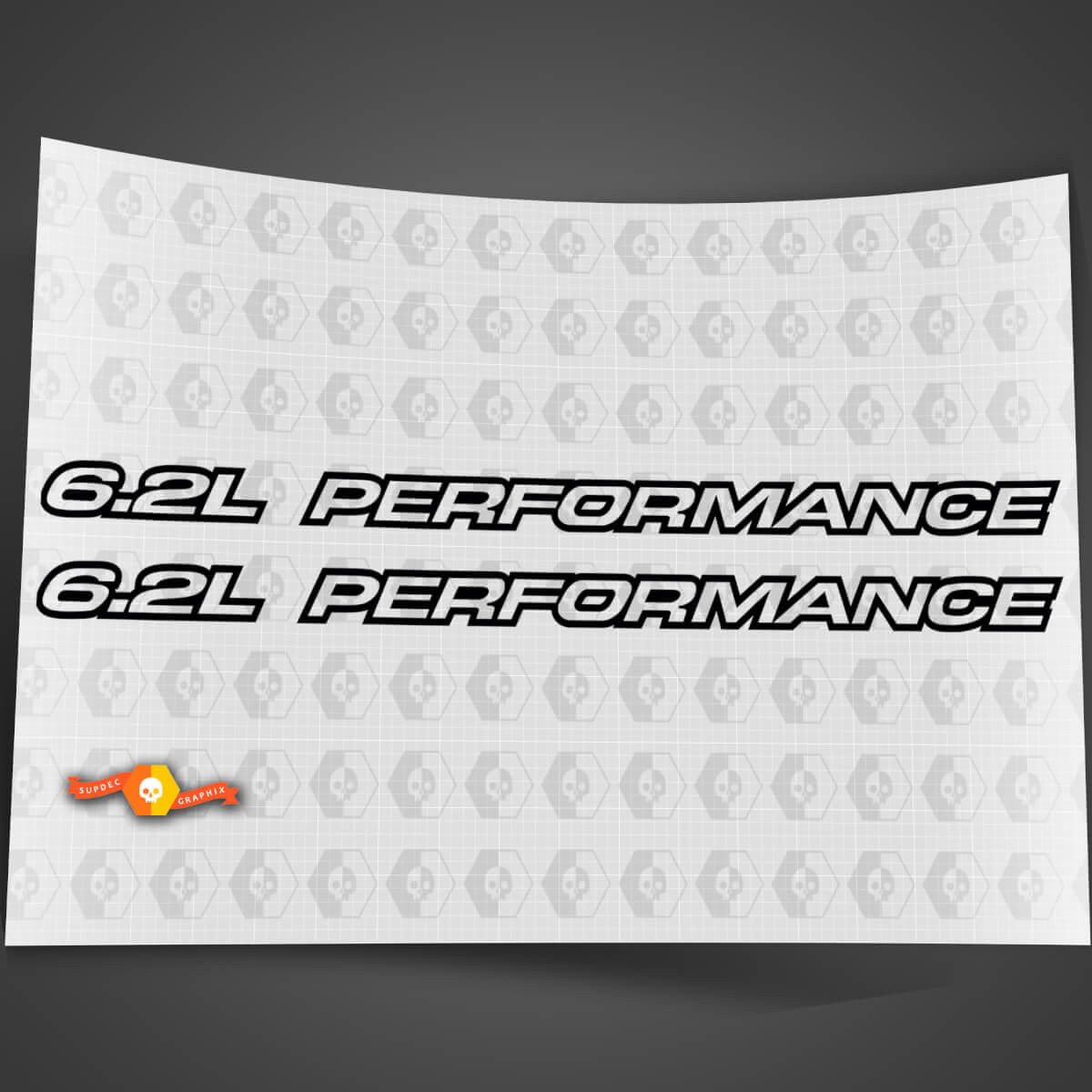 6,2 l Performance Outline-Serie, passend für Chevy 1500, 2500, Vinyl-Motorhaubenaufkleber
