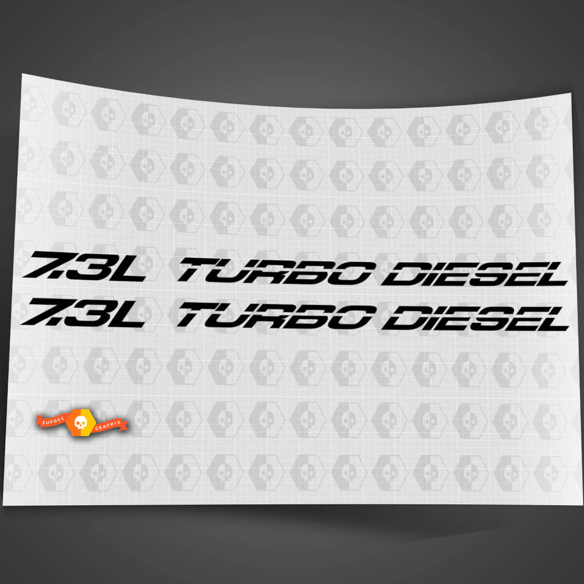 7,3L Turbo Diesel Motorhauben Vinyl-Aufklebersatz für Musclecar F-250/350